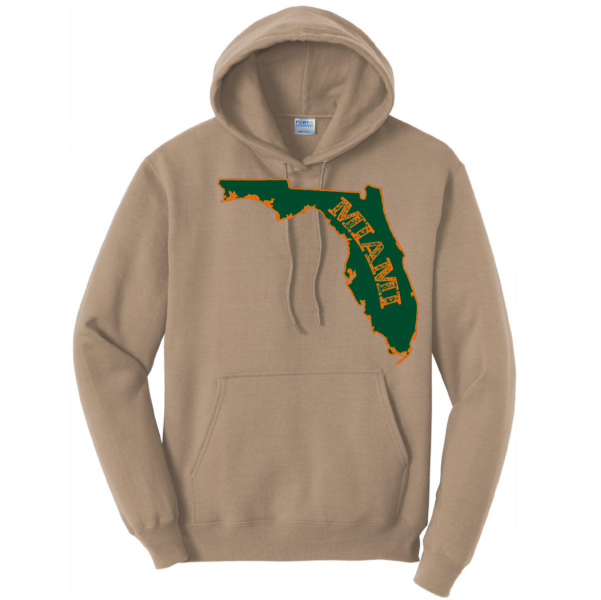 Saltwater Born Cotton Hoodie S / SAND Miami Orange and Green Cotton Hoodie