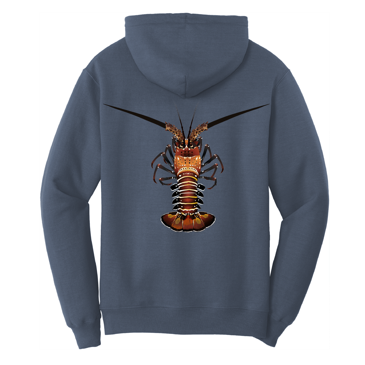 Saltwater Born Cotton Hoodie S / STEEL BLUE Florida Keys Realistic Lobster Cotton Hoodie