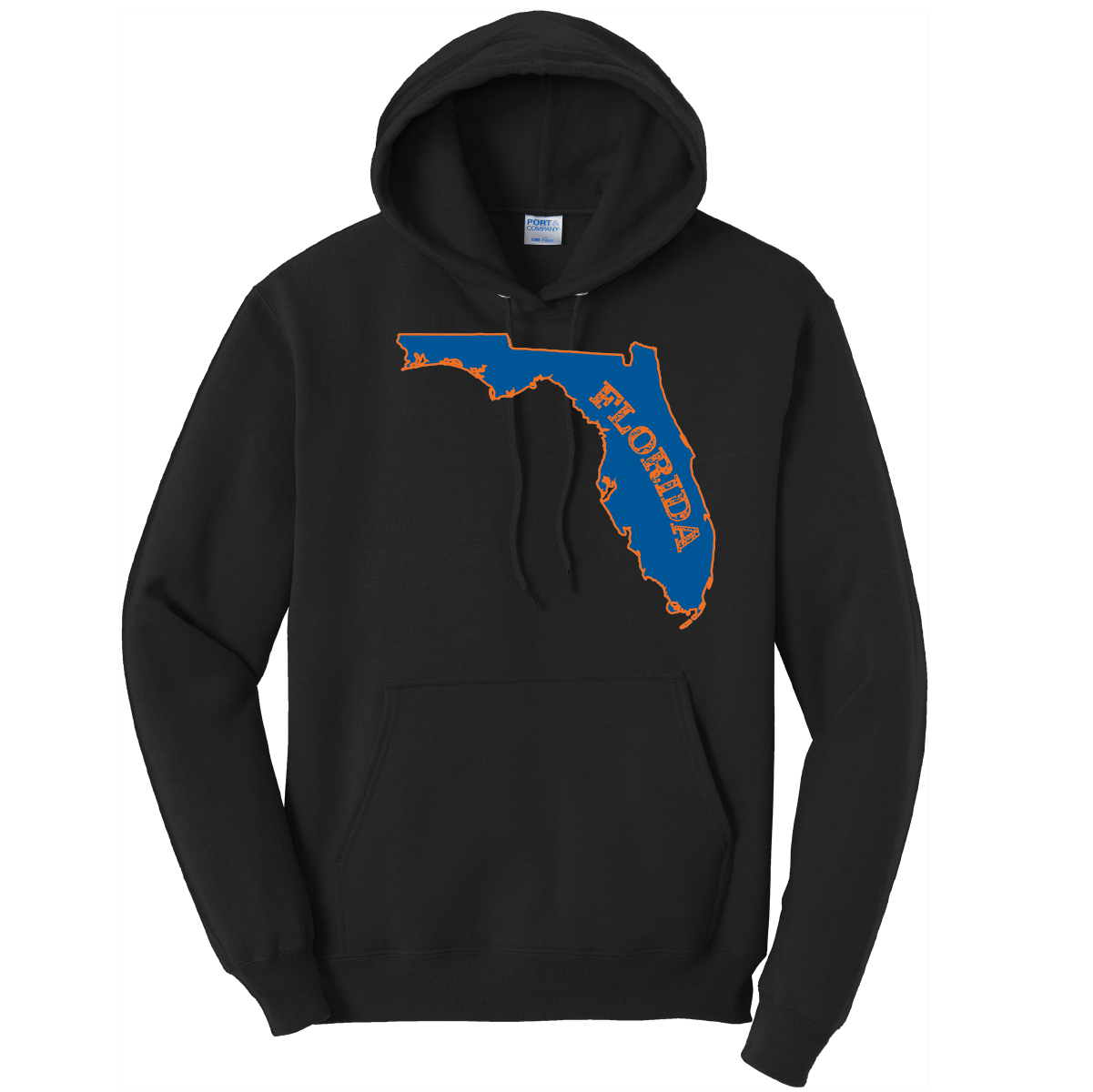 Saltwater Born Outerwear S / JET BLACK Orange and Blue Cotton Hoodie