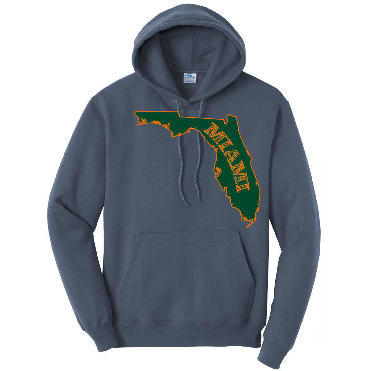 Saltwater Born Outerwear S / STEEL BLUE Miami Orange and Green Cotton Hoodie