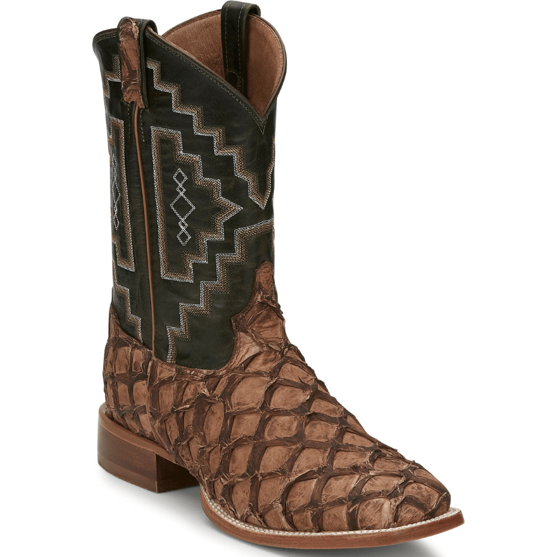 Tony Lama Boots Tony Lama Men's Leviathan Pirarucu Chocolate Western Boots 6082