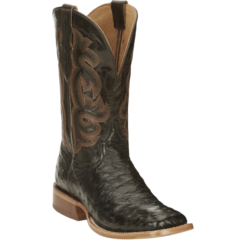 TONY LAMA Boots Tony Lama Men's Quaid Full Quill Brown Square Toe Western Boot TL5354